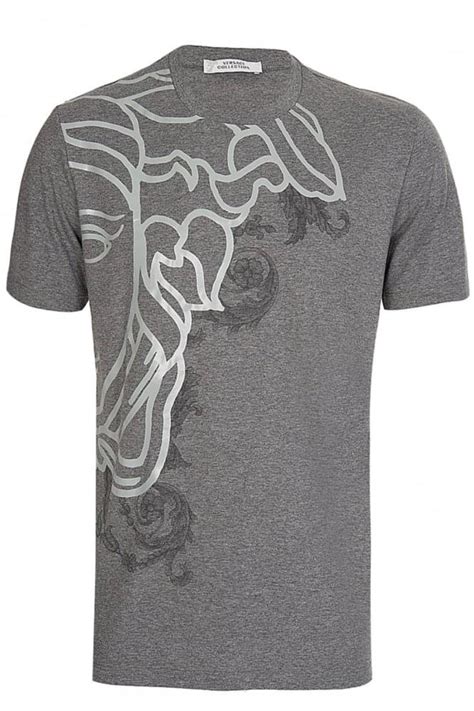 versace collection grey t shirt|versace collection t shirt medusa.